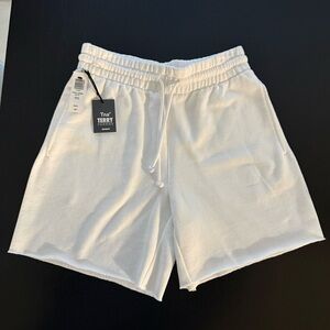 ARITZIA X TNA White Terry Boyfriend Shorts XS